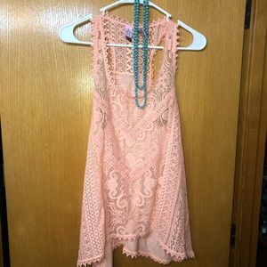 Coral Lace asyemmetrical tank